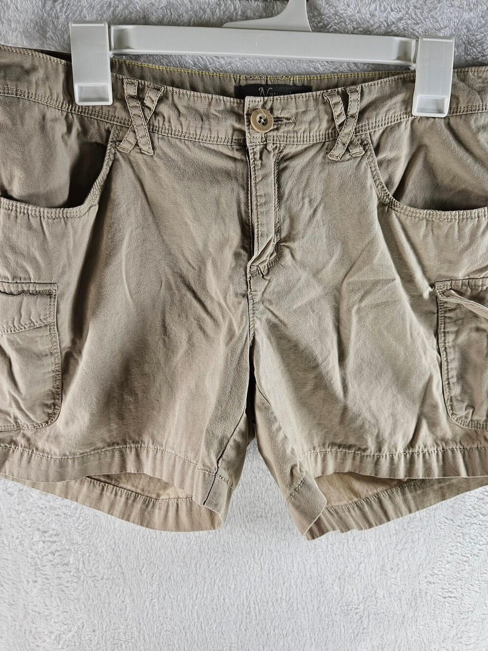 Natural Reflections Cargo Shorts Khaki Tan 100% Cotton Women's Size 6